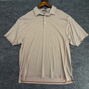 Over Under Performance Polo Mens XL Orange Blue Striped Excellent Short Sleeve‎